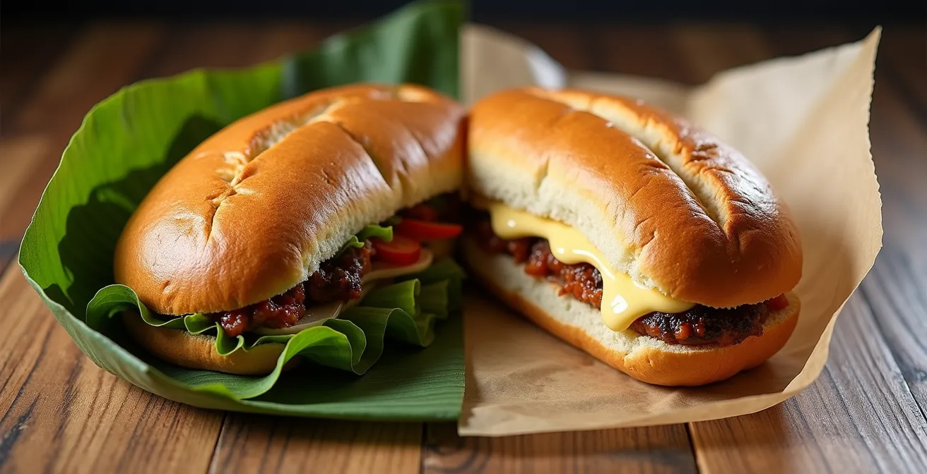 Due varianti di banh mi vietnamita: stile Hoi An e stile Saigon con ingredienti diversi