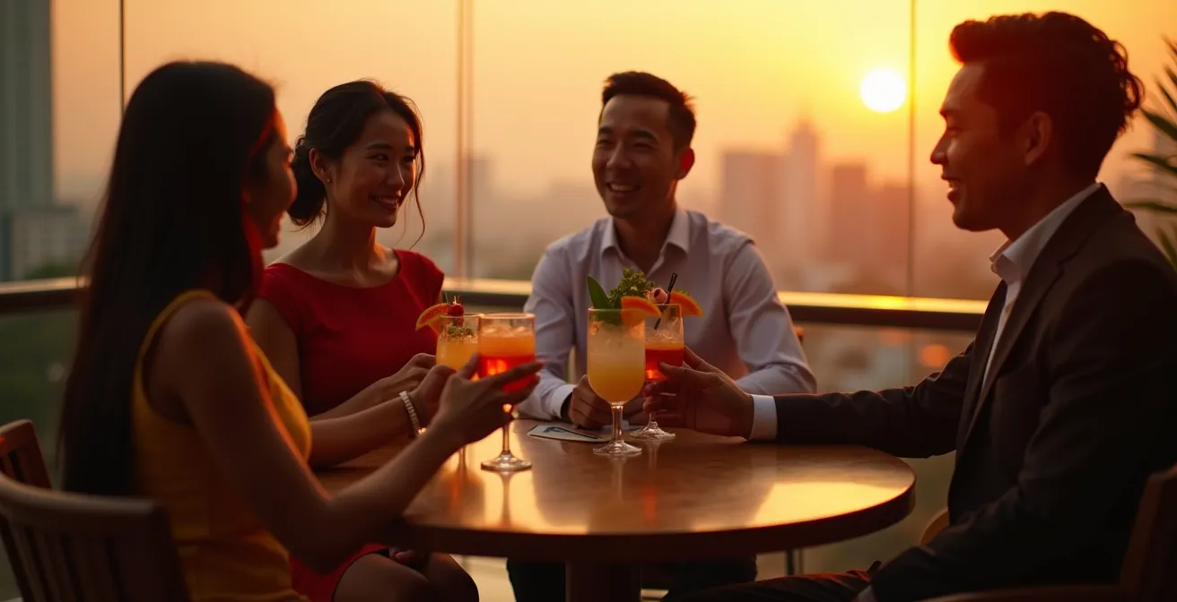 Manager's cocktail hour intimo in un boutique hotel vietnamita