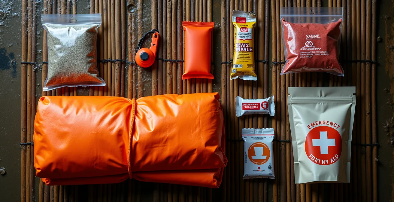 Kit di emergenza per monsone durante trekking in Vietnam