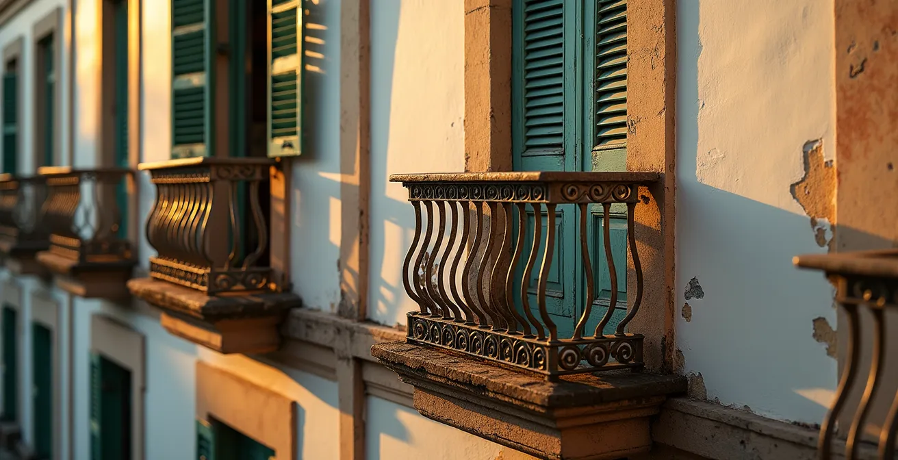 Edificio coloniale francese illuminato dalla luce morbida del mattino presto a Ho Chi Minh