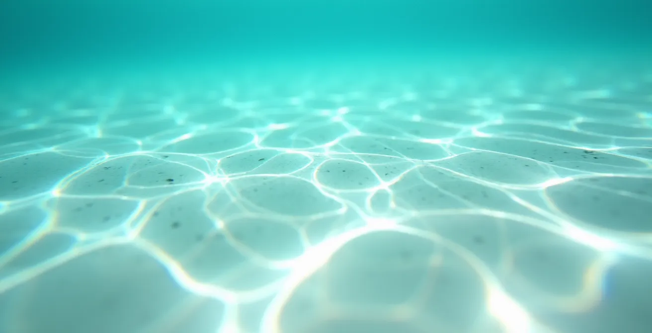 Vista aerea di una baia vietnamita con acqua cristallina e formazioni rocciose